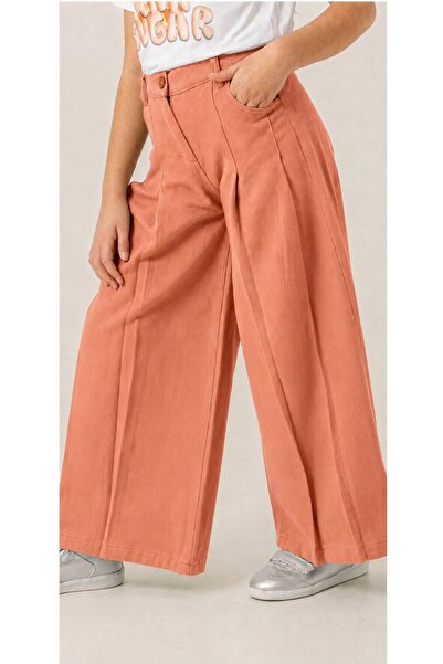 GİYİCEM TEKSTİL Devojčice Nabrano široke Lan pantalone 2573