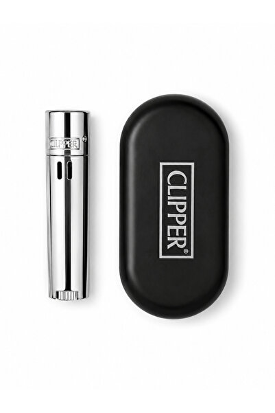 Clipper Metal Gaz Dolumlu Turbo Çakmak Gümüş Özel Kutulu Premium Model