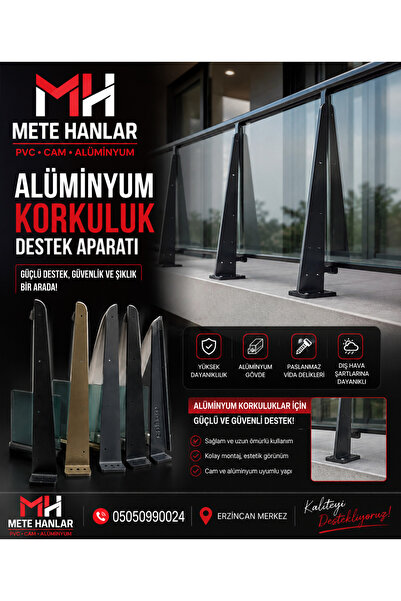 Alüminyum korkuluk küpeşte sac destek aparatı