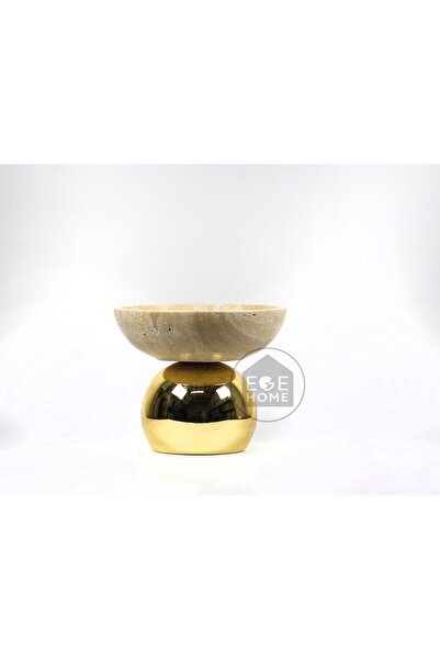 ege gross Decorative Natural Marble Gold Large Ball Footed Bowl