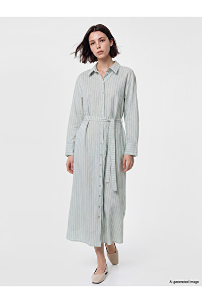 LC Waikiki I Striped Modal Blend Belted Shirt Dress from Freezen Store