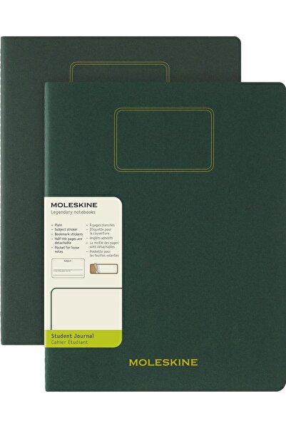 Moleskine Student Cahier Not Defteri 2'Li Set Çizgisiz Xxl Boy Mersin Yeşili