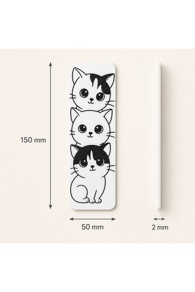 3DPrintLix Semn de carte cu trei pisici – Semn de carte decorativ cu figurine...