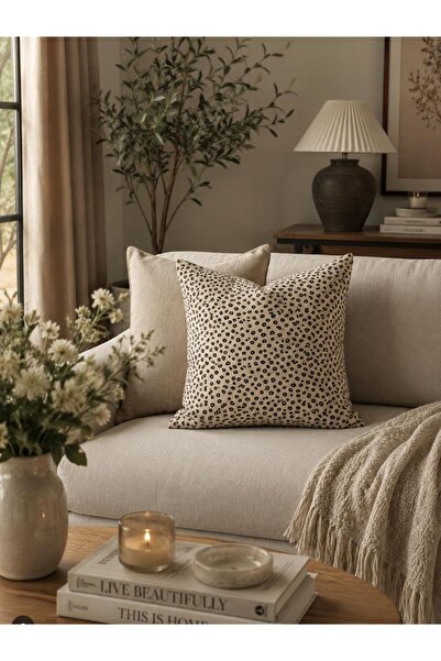 Acı Kahve Leopar Pamuk 45x45 Kırlent Kılıfı