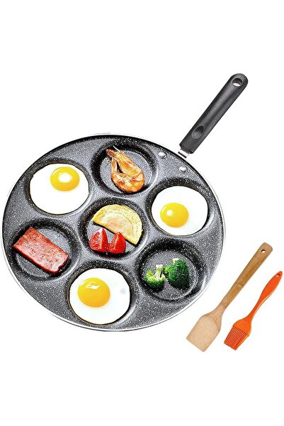 GENERAL Yalajoy 7-Hole Egg Frying Pan, Mini Pancake Maker, Non-Stick Aluminum...