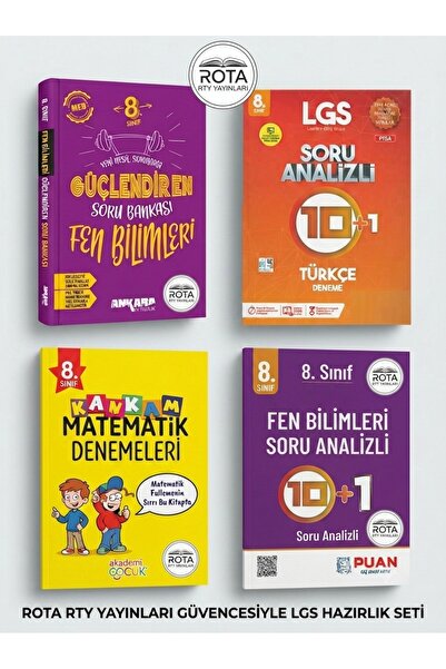 Rota Yayınları Ankara Yayıncılık 8. Sınıf Güçlendiren Fen Bilimleri Soru Bank...