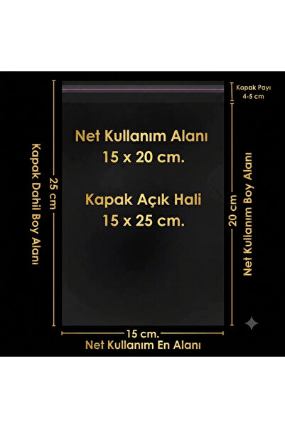 15x25 Şeffaf bantlı Jelatin poşet ( 100 Adet )