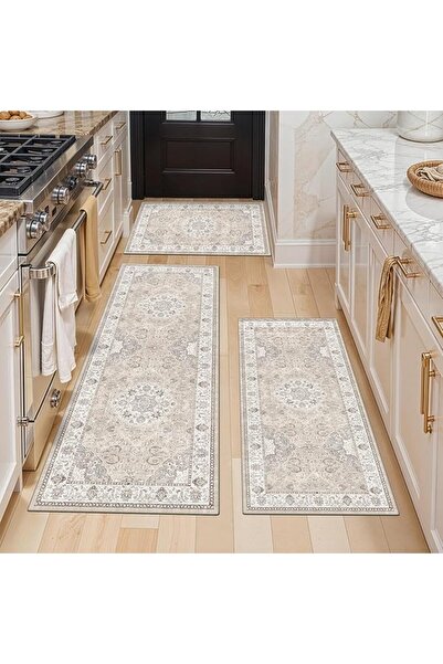EOGILY Soft, Washable, Non-Slip, Low-Pile Vintage Style Rug for Kitchen, Laun...