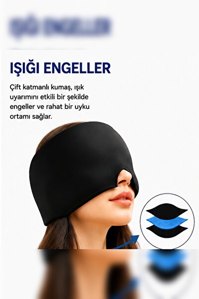CNGZSHOP Jel Dolgulu Baş ve Göz Maskesi Soğutulabilir Soğuk Kompres Uyku Maskesi Işık Engelleyici Esnek Unisex