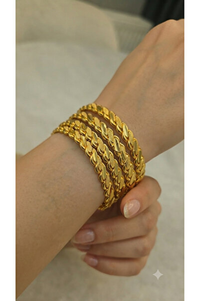 eslina accessories Üçlü Adana Burma Çelik Bilezik ( 4 Adet )
