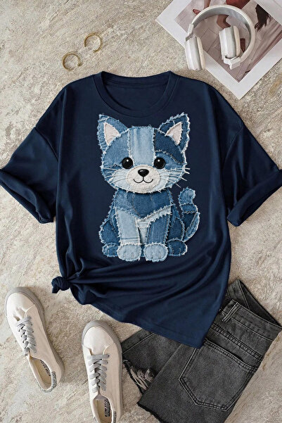 Let's Wear Cat print short sleeve t-shirt