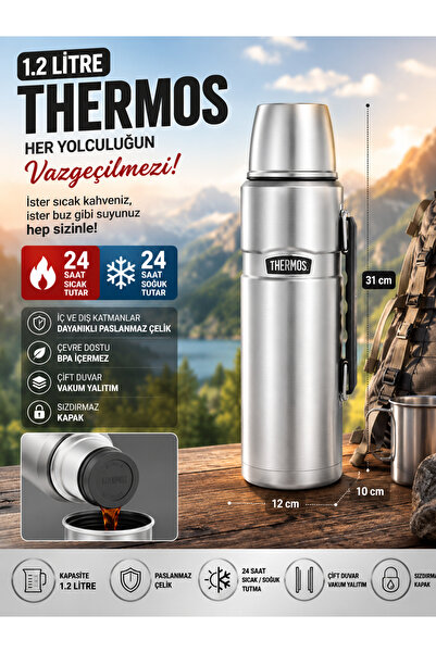 Padilon Thermos Stainless King Large Thermos 1.2 Lt