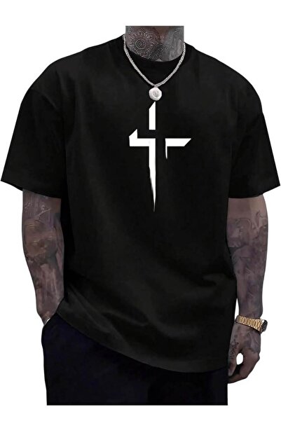 TİMİSİVA ARTI BASKILI Unisex Oversize T-shirt με στάμπα, με λαιμόκοψη ποδηλάτ...