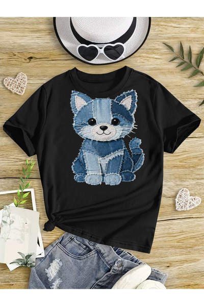 Let's Wear Cat print short sleeve t-shirt