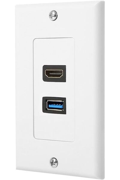 AXIYIBZI Wall Socket with High-Speed Charging Port for USB 3.0 and HDMI Port,...