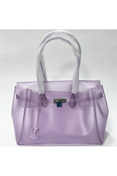 BAGS Transparent Jelly Bag Lightweight and Waterproof - 35X24X17 cm - Purple ...