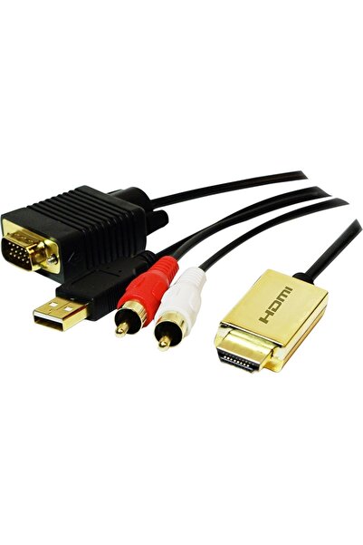 LogiLink CABLU video LOGILINK, splitter HDMI (T) la VGA (T) + 2 x RCA (T) + U...