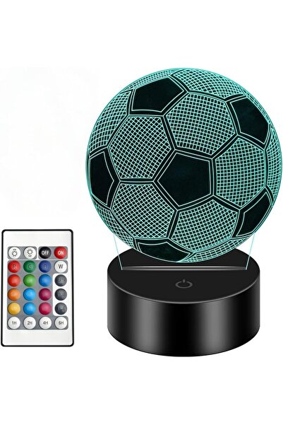 GENERAL 3D Football Design Led Night Light for Kids Bedroom, Color Changing T...