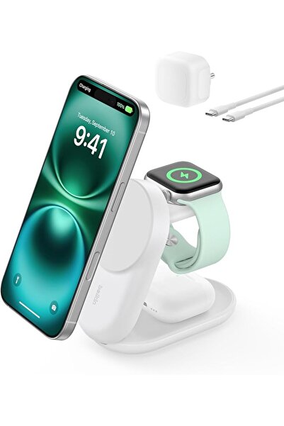 Belkin Limited شاحن بيلكن ألترا تشارج اللاسلكي المغناطيسي 25 واط، 3 في 1 معتم...