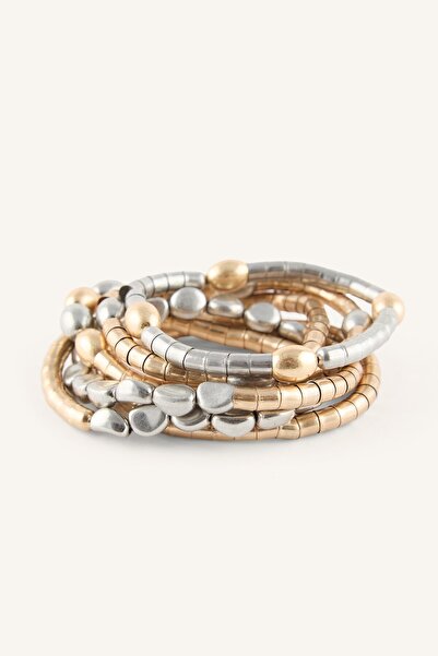 DeFacto Women's 6-Piece Mixed Form Beaded Bracelet Set I4248Axns