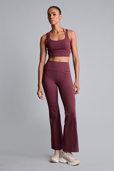 DeFacto Flexible Fabric Aırtech Flare Fit High Waist Waist-Hugging Sports Pan...