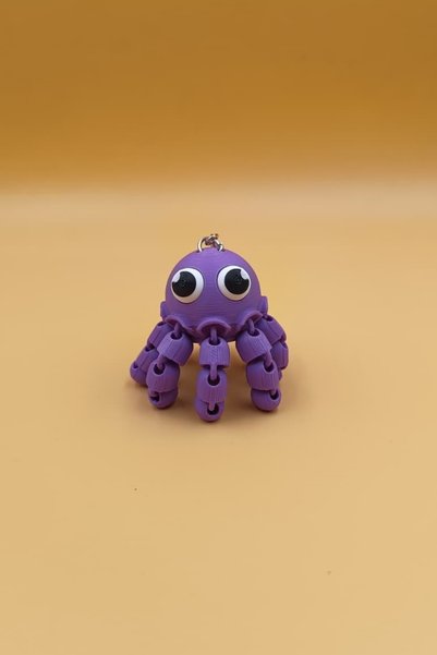 Rodopiva 3D Printed Moving Octopus Keychain - Cute Figure with Movable Legs Bag Ornament