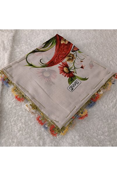 REYHAN Handmade Needlework Writing, Scarf, Yemeni, Mevlit Cover, Head Cover, ...