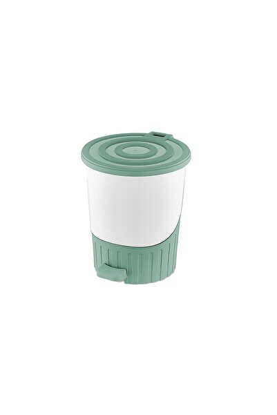 TuğraÇelik Dünya 01070 Pastel Lüks Pedallı Plastik Çöp Kovası 14 lt - Yeşil 3...