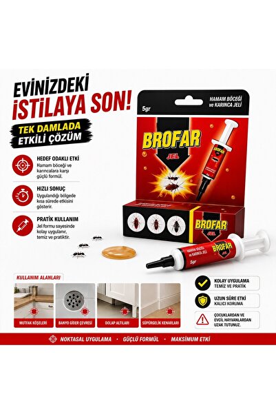 TuğraÇelik Brofar Jel Şırınga Model Hamamböceği ve Karınca Yemi - 5 gr- 12'li...