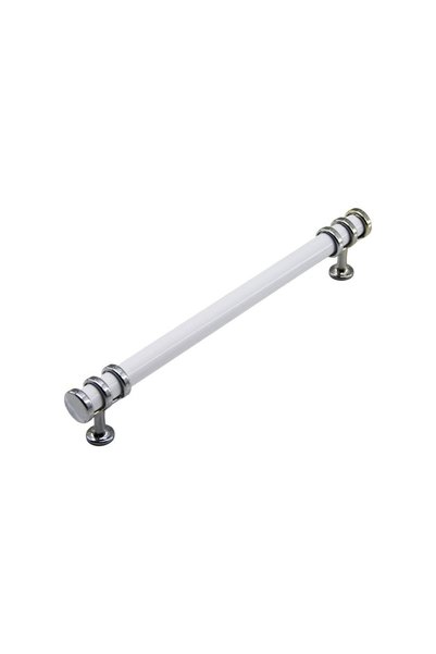 Generic Brand İbico 954 Pipe Drawer Handle 16 cm - Chrome Ring White Handle -...