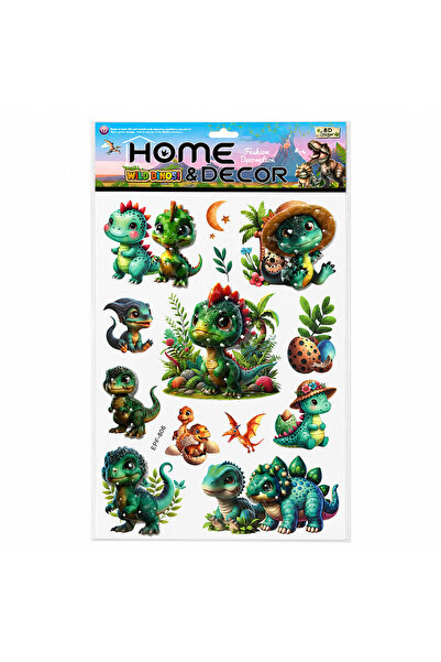 Home Decor Sticker de Perete 3D cu Dinozauri pentru Camera Copiilor, Autoadez...
