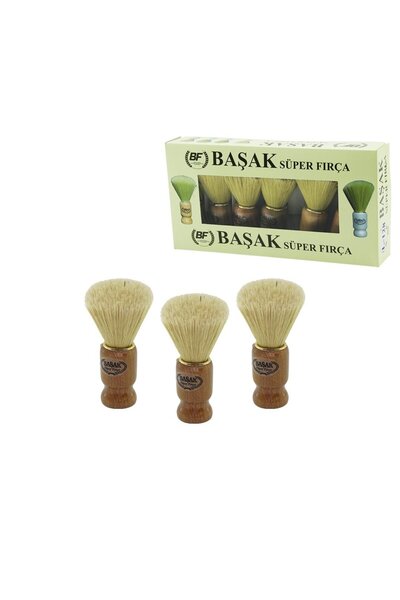 TuğraÇelik Başak Süper Fırça L-128 (Lüks) Ahşap Saplı Berber Büyük Sakal Fırç...
