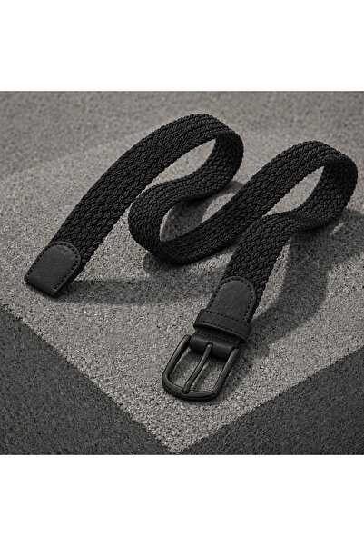 CrowsGate Unisex Flexible Braided Belt with Metal Buckle 3.5 cm