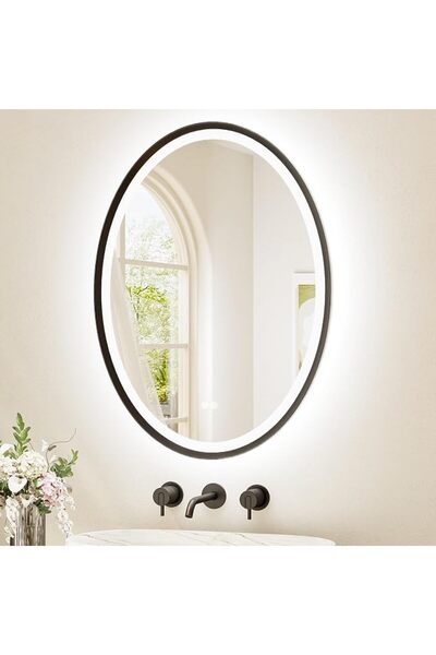 GENERAL 3 Color Dimmable Front and Back Lighted Led Oval Bathroom Mirror with...