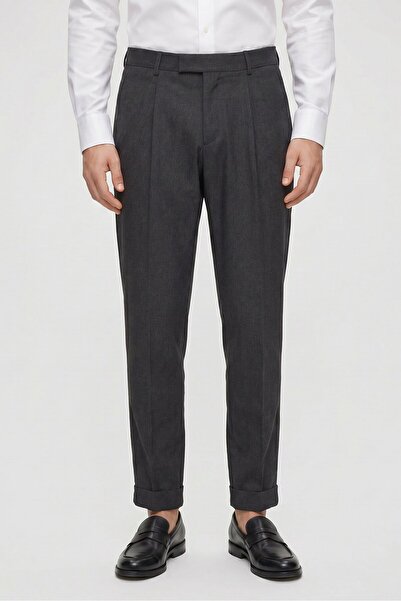 Hugo Boss Boss Men Regular Fit Chambray Dress Pants, Dark Grey