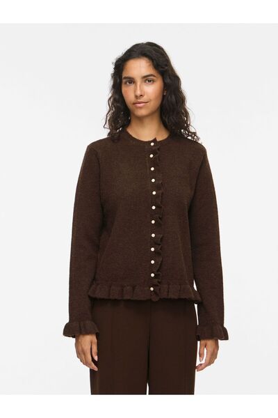VILA Strickjacke VIJACIA Rüschen