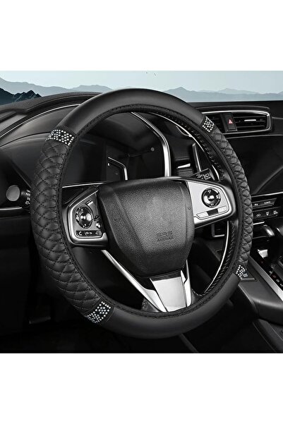 GENERAL Bling Car Steering Wheel Cover, Flexible Soft Leather Rhinestone Stee...