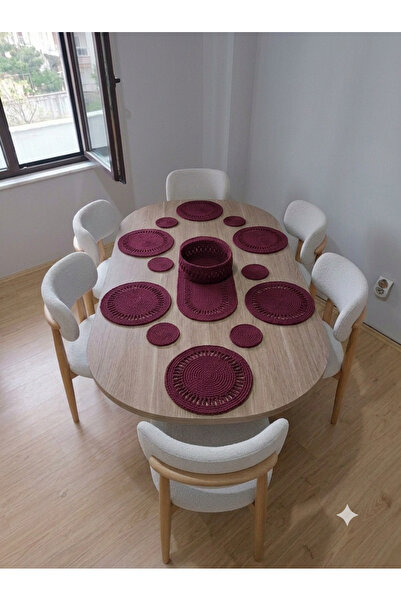ASLEDA Supla takımı jüt amerikan servis 33x33 cm runner rustik masa dekorasyo...