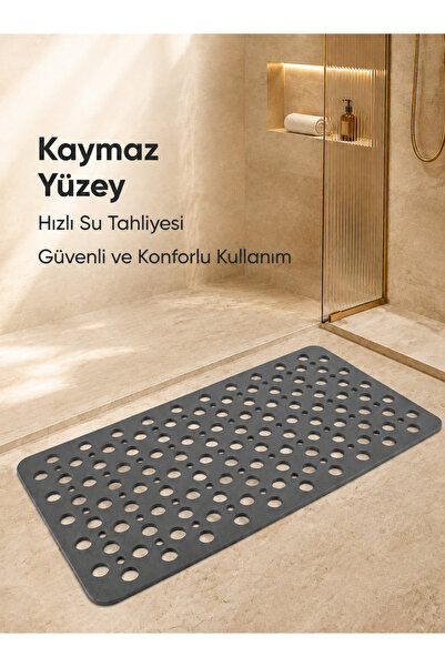 Veylora34 Vantuzlu Silikon Bubble Banyo Paspası Duş Kaydırmaz 36x66 Vantuzlu ...
