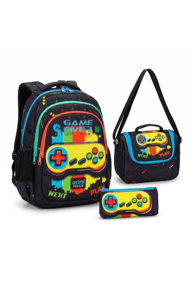 Astral Polo Club School Bag Set Backpack Thermal Lunch Bag Pencil Case