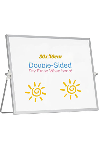 GGEROU Dry Erase Magnetic White Board, 30 x 40cm Double-Sided Desktop Whitebo...