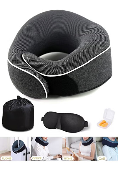 GGEROU Generic Travel Neck Pillow Memory Foam Donut Travel Pillow Comfortable...