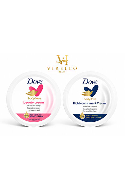 Dove Set Cremă pentru Față și Corp 2X75 ml Body Love