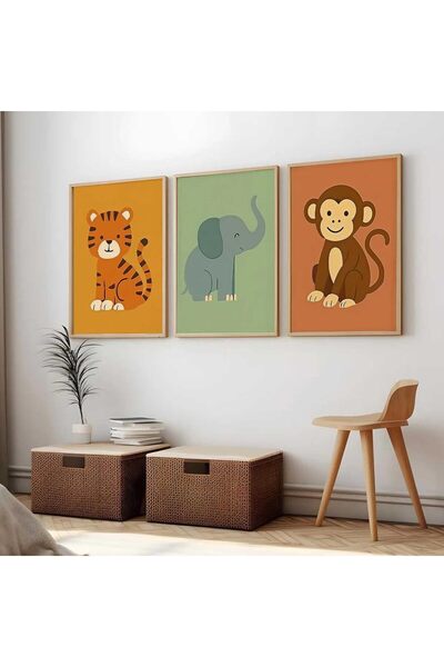 ALAYRA International Signtouch School Classroom Safari Kids Wall Art 3-Piece ...
