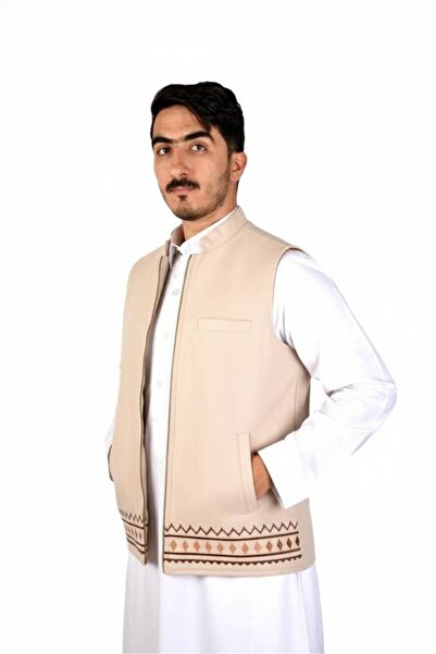 OEMS سديري نجد جملي فاتح وبيج - ريال XXXL + 10 - بدون