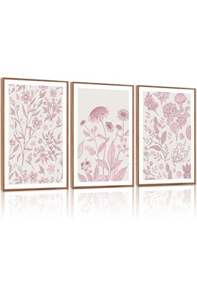 ALAYRA International Signtouch Floral Botanical Wildflower Wall Art 3-Piece W...