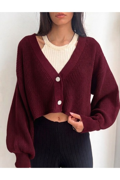 Gold Desire Kadın Crop Salaş Kalıp Desire Akrilik Hırka