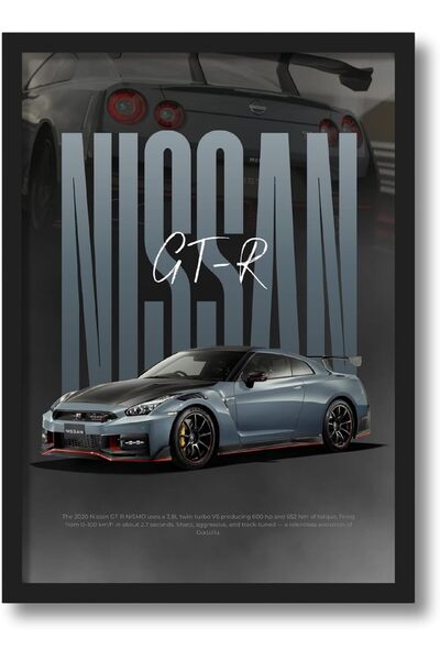 ALAYRA International Signtouch Nissan GT-R JDM Car Canvas Wall Art Outer Fram...