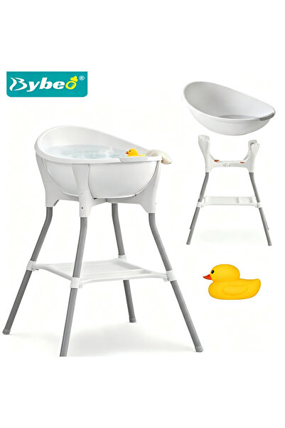 BYBEO Baby Bathtub Set, High-adjustable Baby Bath Tub With Sturdy Bath Suppor...