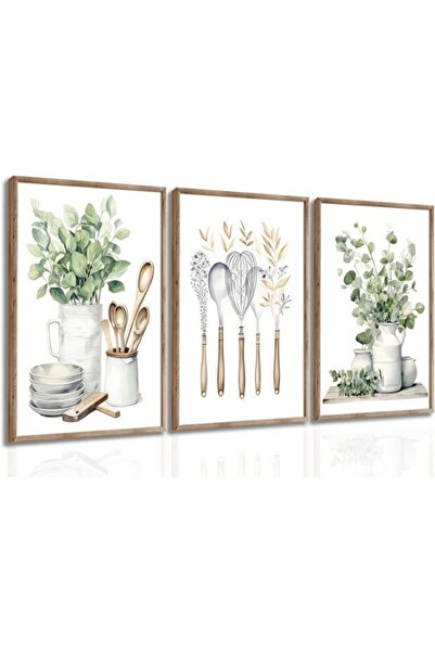 ALAYRA International Signtouch Green Botanical Leaves Wall Art 3-Piece Outer ...